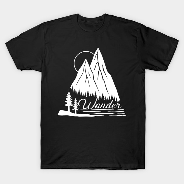 Wander - White Version T-Shirt by SommersethArt